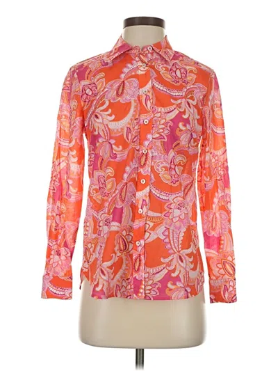 Pre-owned Talbots Long Sleeve Blouse In Orange