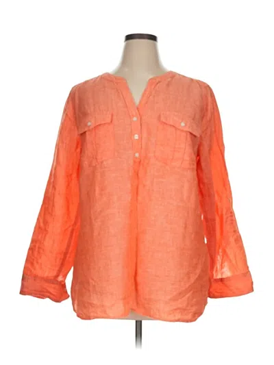 Pre-owned Talbots Long Sleeve Blouse In Orange