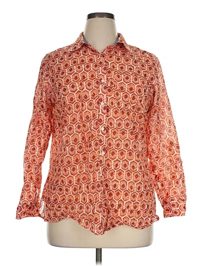 Pre-owned Talbots Long Sleeve Blouse In Orange