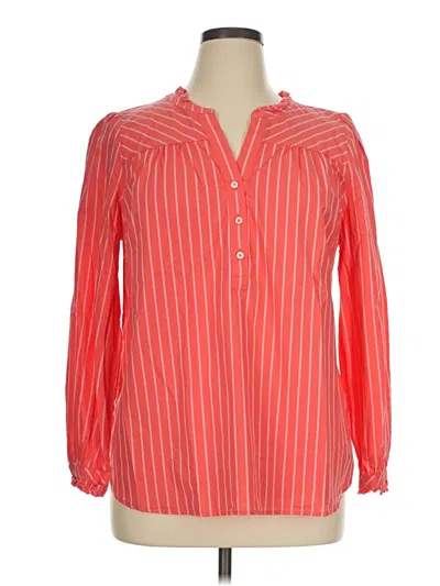Pre-owned Talbots Long Sleeve Blouse In Orange