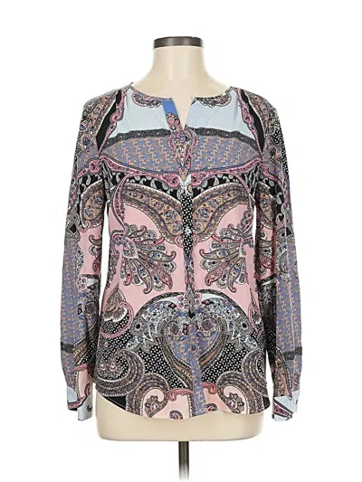 Pre-owned Talbots Long Sleeve Blouse In Pink