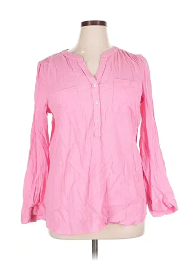 Pre-owned Talbots Long Sleeve Blouse In Pink