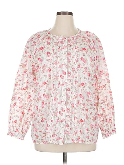 Pre-owned Talbots Long Sleeve Blouse In Pink