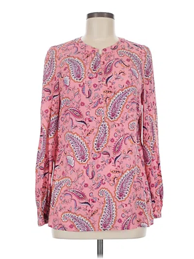 Pre-owned Talbots Long Sleeve Blouse In Pink
