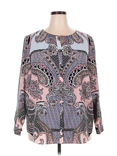 Pre-owned Talbots Long Sleeve Blouse In Pink