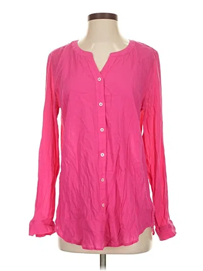 Pre-owned Talbots Long Sleeve Blouse In Pink