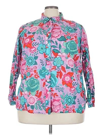 Pre-owned Talbots Long Sleeve Blouse In Pink