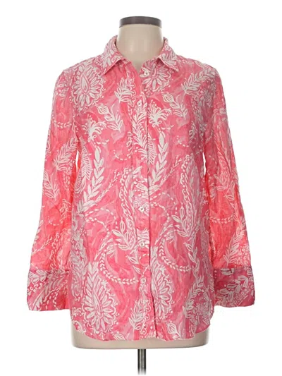 Pre-owned Talbots Long Sleeve Blouse In Pink