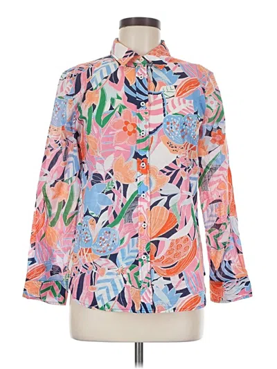 Pre-owned Talbots Long Sleeve Blouse In Pink