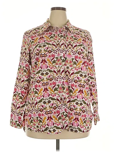 Pre-owned Talbots Long Sleeve Blouse In Pink