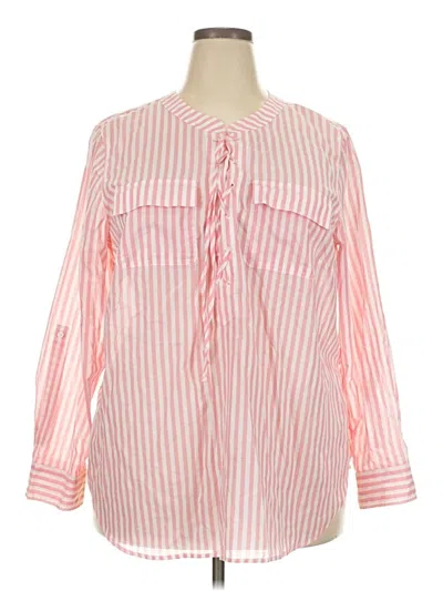 Pre-owned Talbots Long Sleeve Blouse In Pink