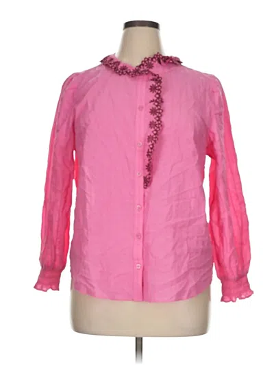 Pre-owned Talbots Long Sleeve Blouse In Pink