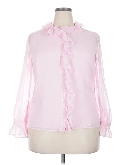 Pre-owned Talbots Long Sleeve Blouse In Pink