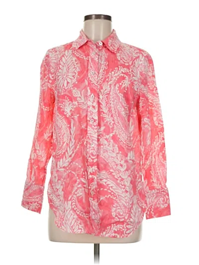 Pre-owned Talbots Long Sleeve Blouse In Pink