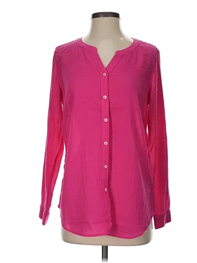 Pre-owned Talbots Long Sleeve Blouse In Pink