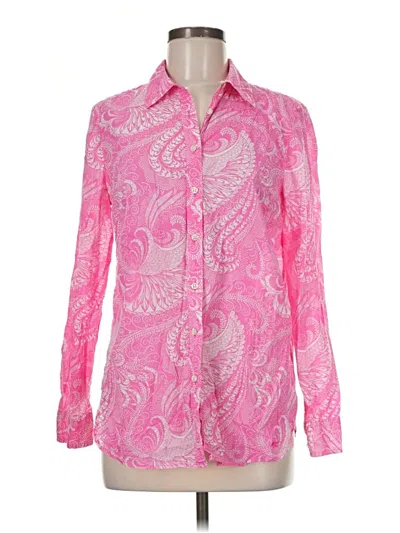 Pre-owned Talbots Long Sleeve Blouse In Pink