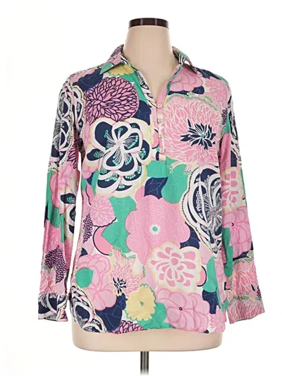 Pre-owned Talbots Long Sleeve Blouse In Pink
