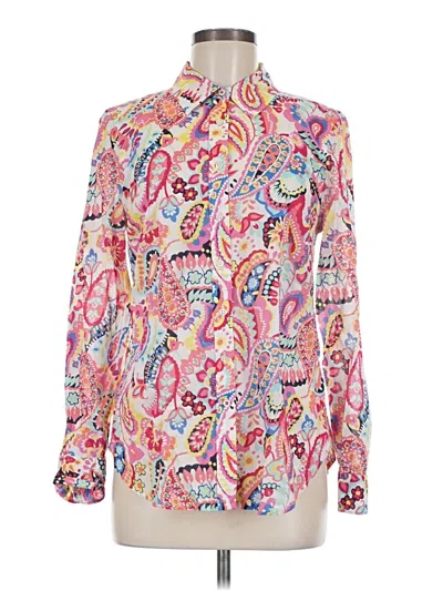 Pre-owned Talbots Long Sleeve Blouse In Pink