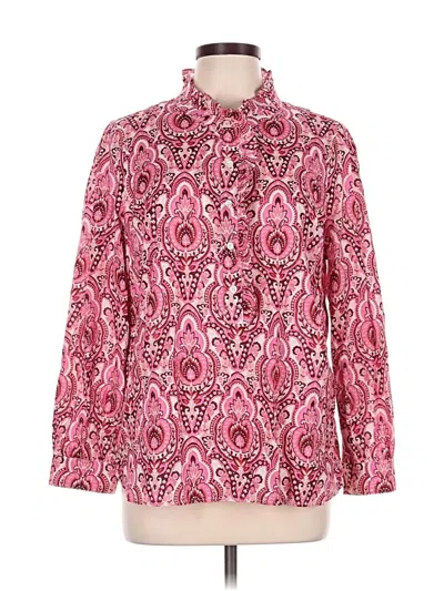 Pre-owned Talbots Long Sleeve Blouse In Pink