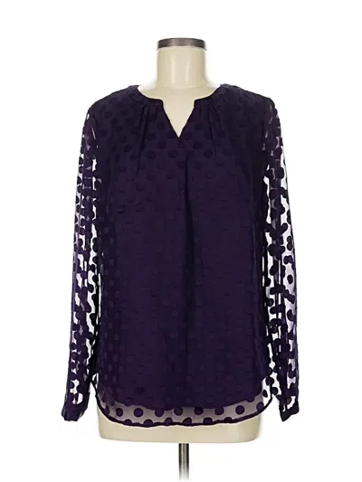 Pre-owned Talbots Long Sleeve Blouse In Purple