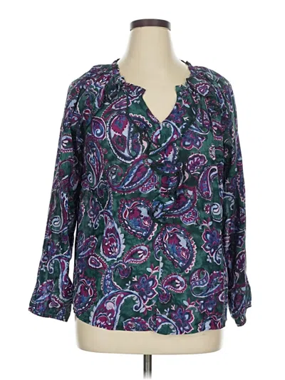 Pre-owned Talbots Long Sleeve Blouse In Purple