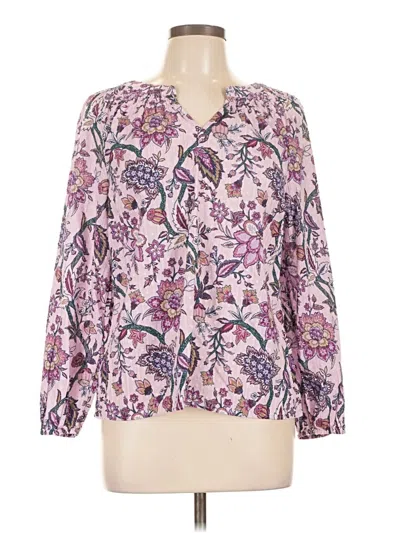 Pre-owned Talbots Long Sleeve Blouse In Purple