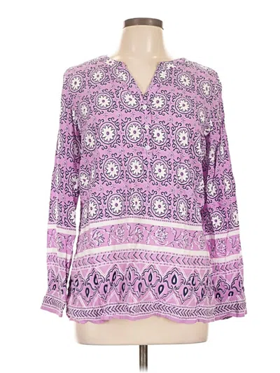 Pre-owned Talbots Long Sleeve Blouse In Purple