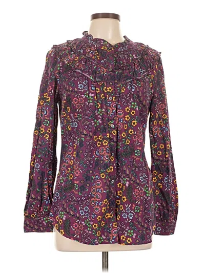 Pre-owned Talbots Long Sleeve Blouse In Purple