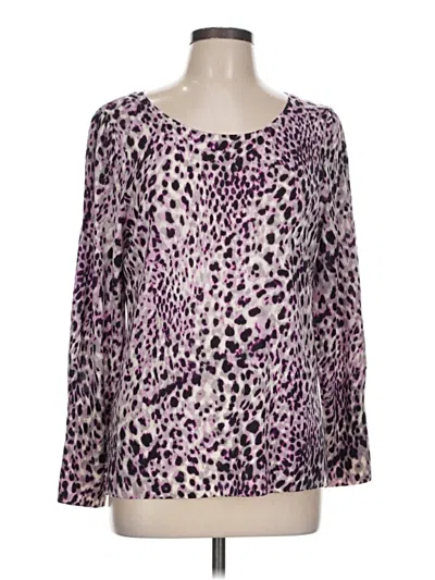 Pre-owned Talbots Long Sleeve Blouse In Purple