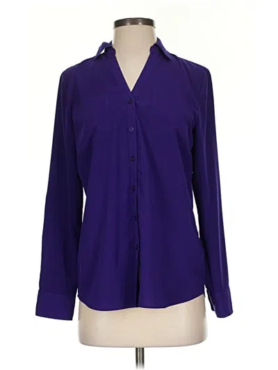 Pre-owned Talbots Long Sleeve Blouse In Purple