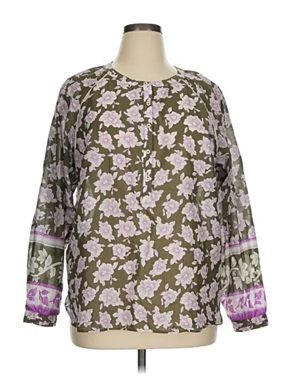 Pre-owned Talbots Long Sleeve Blouse In Purple