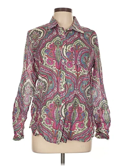 Pre-owned Talbots Long Sleeve Blouse In Purple