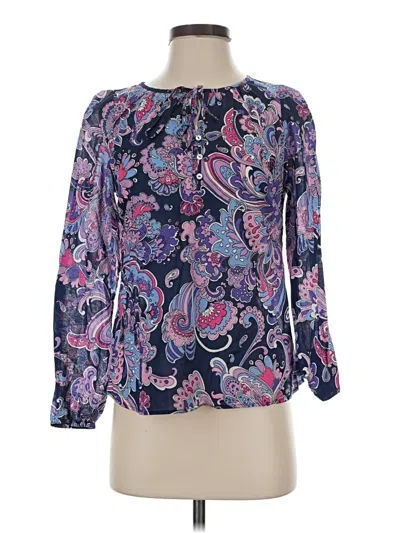 Pre-owned Talbots Long Sleeve Blouse In Purple