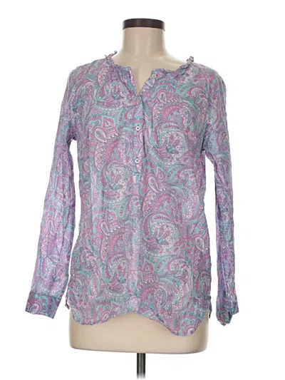Pre-owned Talbots Long Sleeve Blouse In Purple
