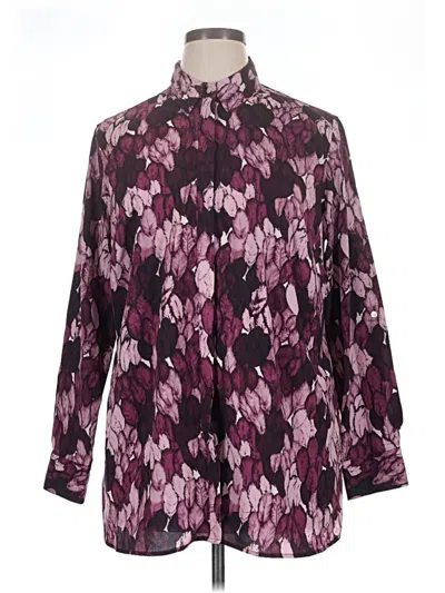 Pre-owned Talbots Long Sleeve Blouse In Purple
