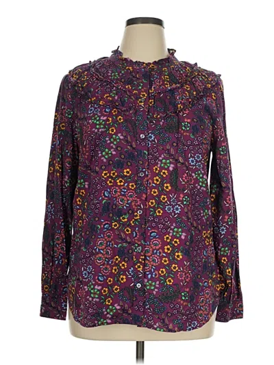 Pre-owned Talbots Long Sleeve Blouse In Purple
