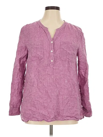 Pre-owned Talbots Long Sleeve Blouse In Purple