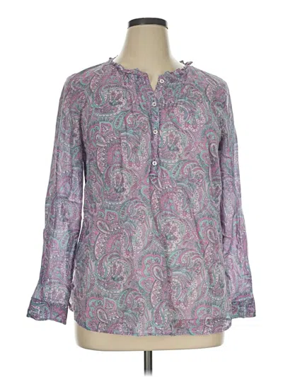 Pre-owned Talbots Long Sleeve Blouse In Purple
