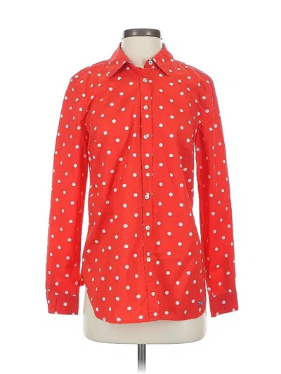 Pre-owned Talbots Long Sleeve Blouse In Red