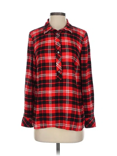 Pre-owned Talbots Long Sleeve Blouse In Red