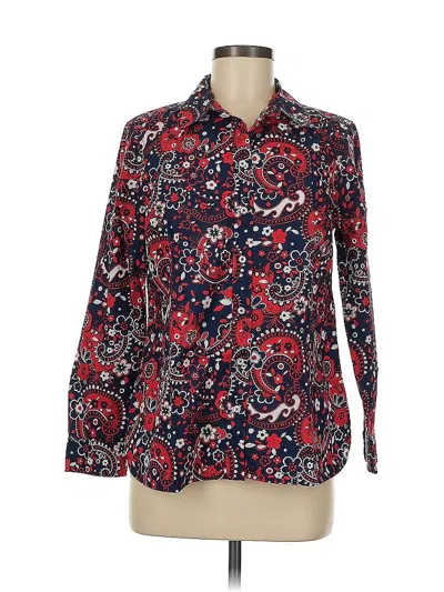 Pre-owned Talbots Long Sleeve Blouse In Red