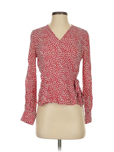 Pre-owned Talbots Long Sleeve Blouse In Red