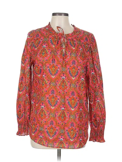 Pre-owned Talbots Long Sleeve Blouse In Red
