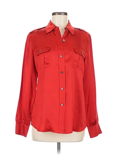 Pre-owned Talbots Long Sleeve Blouse In Red