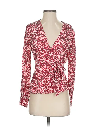 Pre-owned Talbots Long Sleeve Blouse In Red