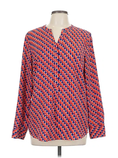Pre-owned Talbots Long Sleeve Blouse In Red