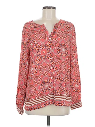 Pre-owned Talbots Long Sleeve Blouse In Red