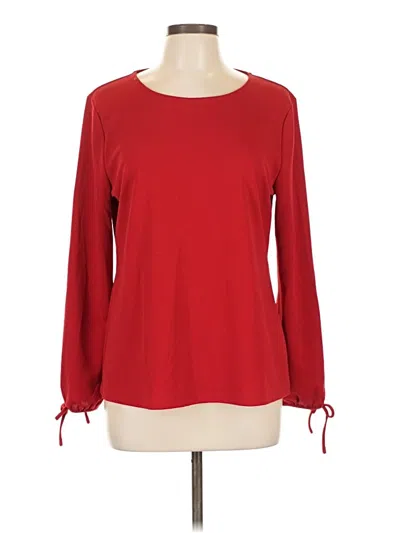 Pre-owned Talbots Long Sleeve Blouse In Red