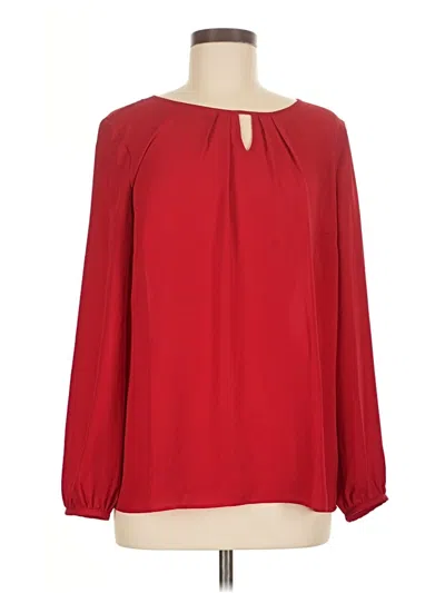 Pre-owned Talbots Long Sleeve Blouse In Red