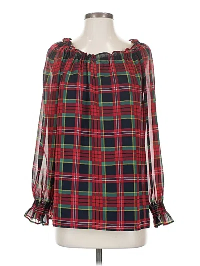 Pre-owned Talbots Long Sleeve Blouse In Red